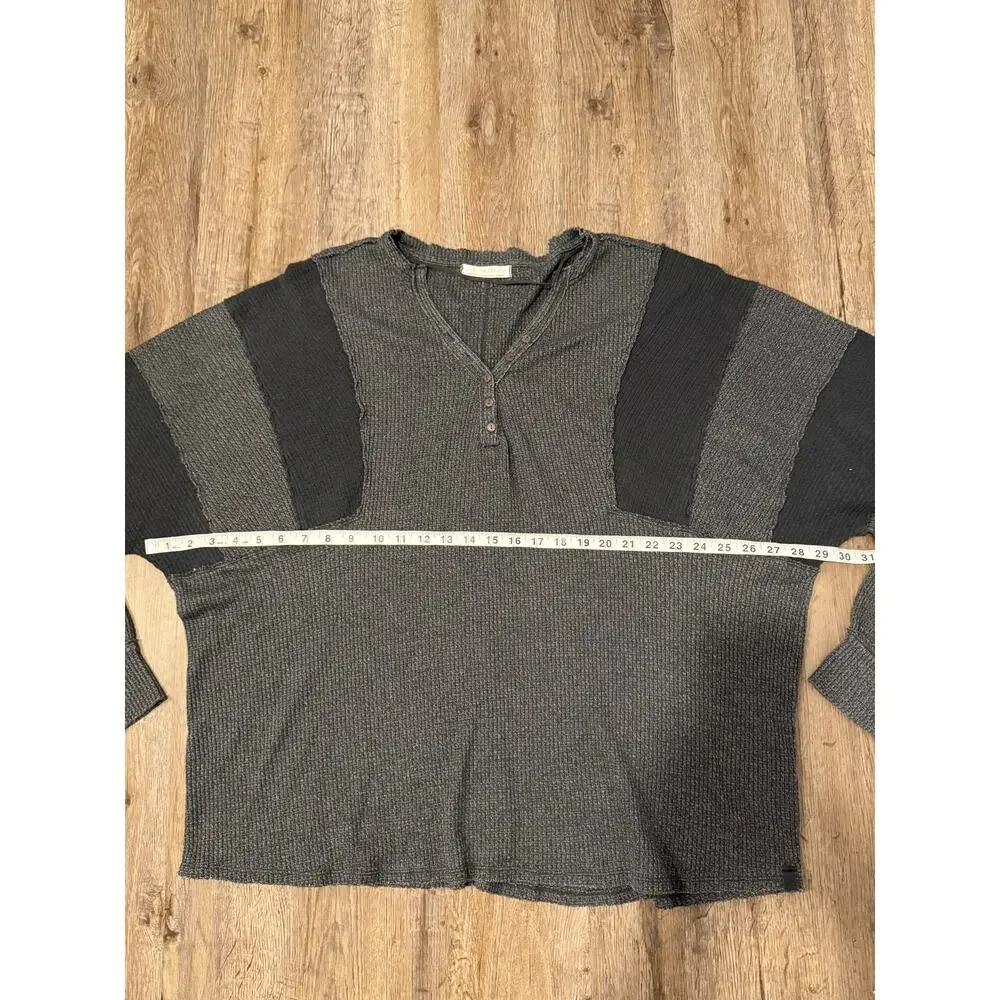 Free People Womens Callisto Pieced Henley Size Large - Picture 6 of 9